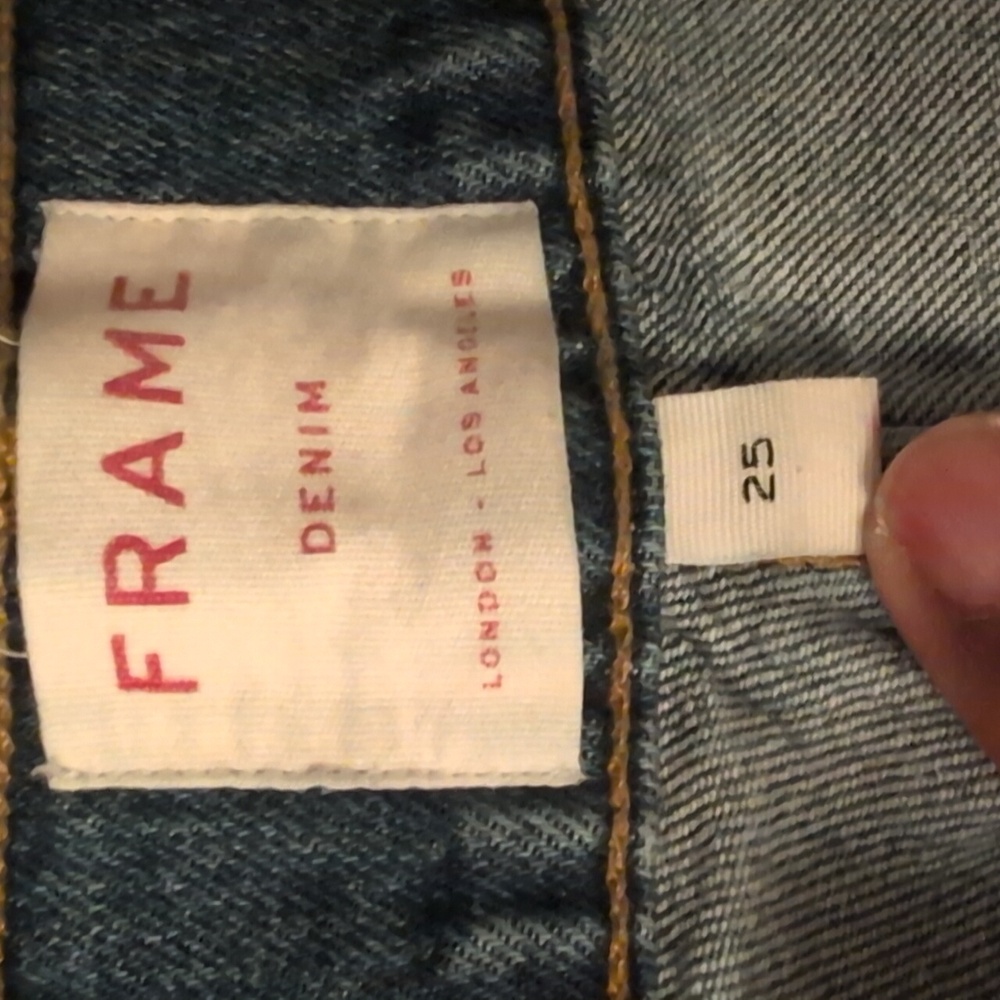 Frame| Blue Denim Slender Straight Jeans With Pockets Cotton Blend - Picture 9 of 14
